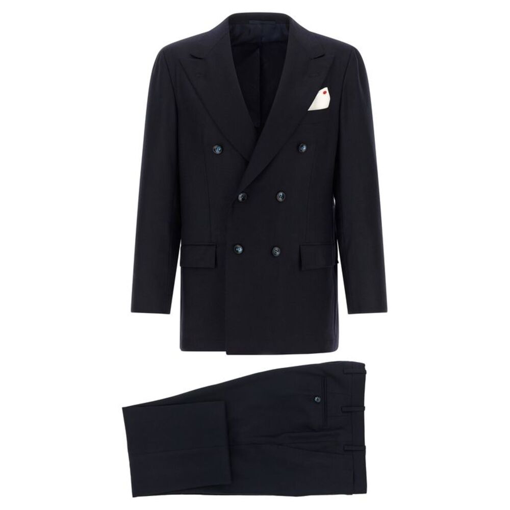 Kiton Blue Virgin Wool Two-Piece Men's Suit